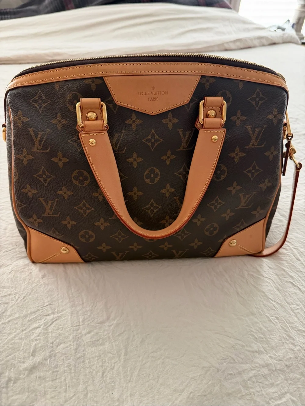 Louis Vuitton Brown Monogram Canvas Retiro PM with Tan Leather Trim
